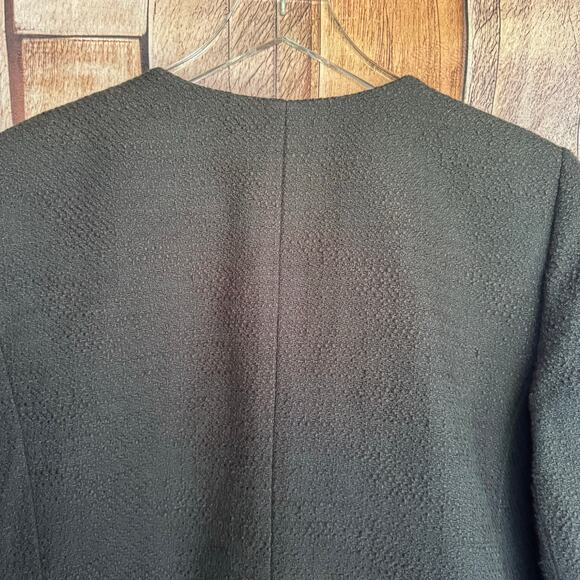 Ann Taylor Blazer Textured Gold Button Black Jacket Size 16P Petite Workwear - Picture 5 of 9